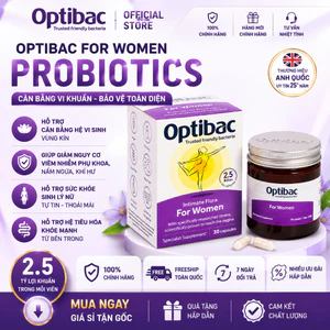 Men Vi Sinh Phụ Nữ Optibac For Women (Optibac Tím) – Bổ Sung Lợi Khuẩn Cho Nữ, Hỗ Trợ Cân Bằng Hệ Vi Sinh