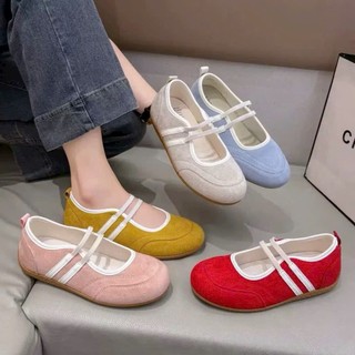 Giày Mary Jane Nữ Đế Bệt Kiểu Dáng Thể Thao Quai Chun, Thiết Kế Trẻ Trung Hiện Đại Phù Hợp Đi Chơi