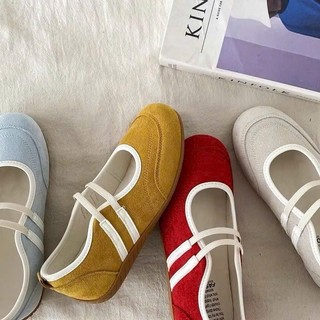 Giày Mary Jane Nữ Đế Bệt Kiểu Dáng Thể Thao Quai Chun, Thiết Kế Trẻ Trung Hiện Đại Phù Hợp Đi Chơi