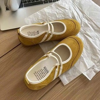 Giày Mary Jane Nữ Đế Bệt Kiểu Dáng Thể Thao Quai Chun, Thiết Kế Trẻ Trung Hiện Đại Phù Hợp Đi Chơi