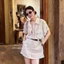 Set linen 2 chi tiết : Áo sơmi trắng cộc tay bassic phối chân váy chữ A style Hàn Quốc trẻ trung năng động (kèm đai)