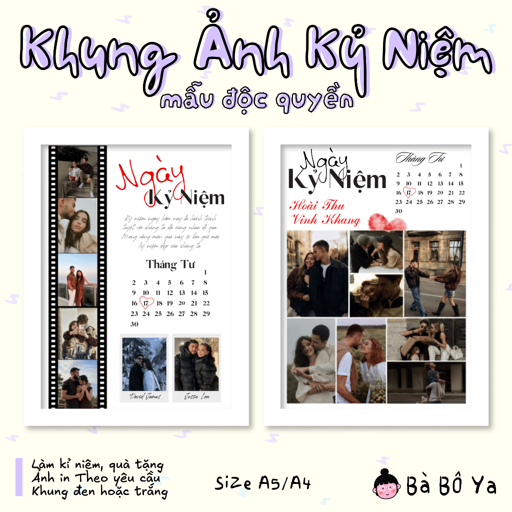In Theo Yêu Cầu | Khung Ảnh Treo Tường và Để Bàn - Kỷ niệm, sinh nhật, lễ cưới, thôi nôi - Quà tặng Bạn Bè, Người Yêu