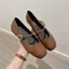 Giày Búp Bê Nữ Mary Jane Da Lì Đế Bệt Mềm Êm Chân, Giày Búp Bê Quai Vòng Thanh Lịch Đủ Màu Đỏ, Đen, Kem, Bạc