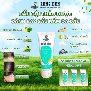 50ML Dầu Gội Rồng Đen Chiết xuất thảo dược giúp sạch gàu nấm kích mọc tóc phúc hồi tóc ngăn dụng tóc