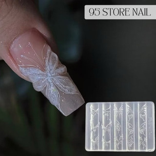 khuôn silicon làm hoa , bướm thuỷ tinh - làm charm nail