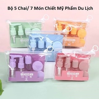 Bộ Chiêt Mỹ Phẩm 5 Món Du Lịch Siêu Tiện Lợi, kích thước Mini Dễ Dàng Bỏ Túi