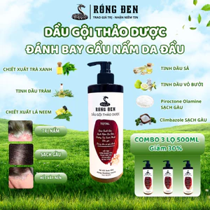 500ML Dầu Gội Rồng Đen chiết xuất thảo dược Giúp sạch Gàu nấm da đầu Ngăn dụng tóc & phục hồi da đầu