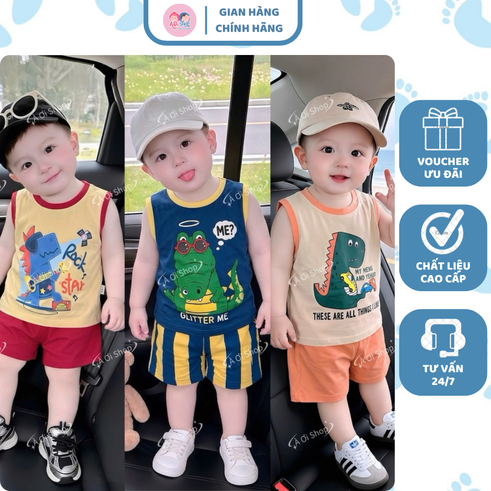 [À ƠI SHOP] D94- set 3 bộ ba lỗ cá sấu tạo dáng nhiều kiểu- a100.402