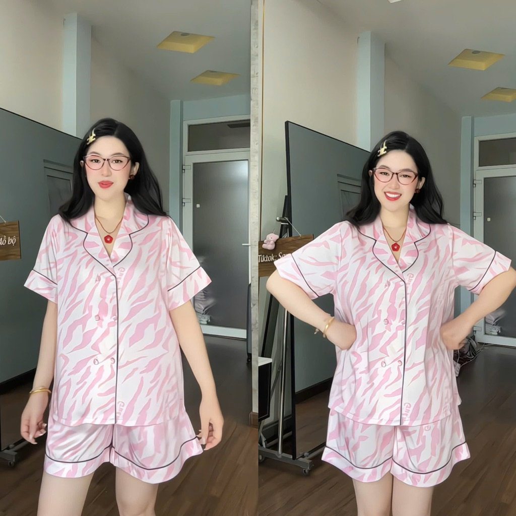 Đùi vest - bộ ngủ pijama lụa mịn dày dặn phom vest sang 40-65kg