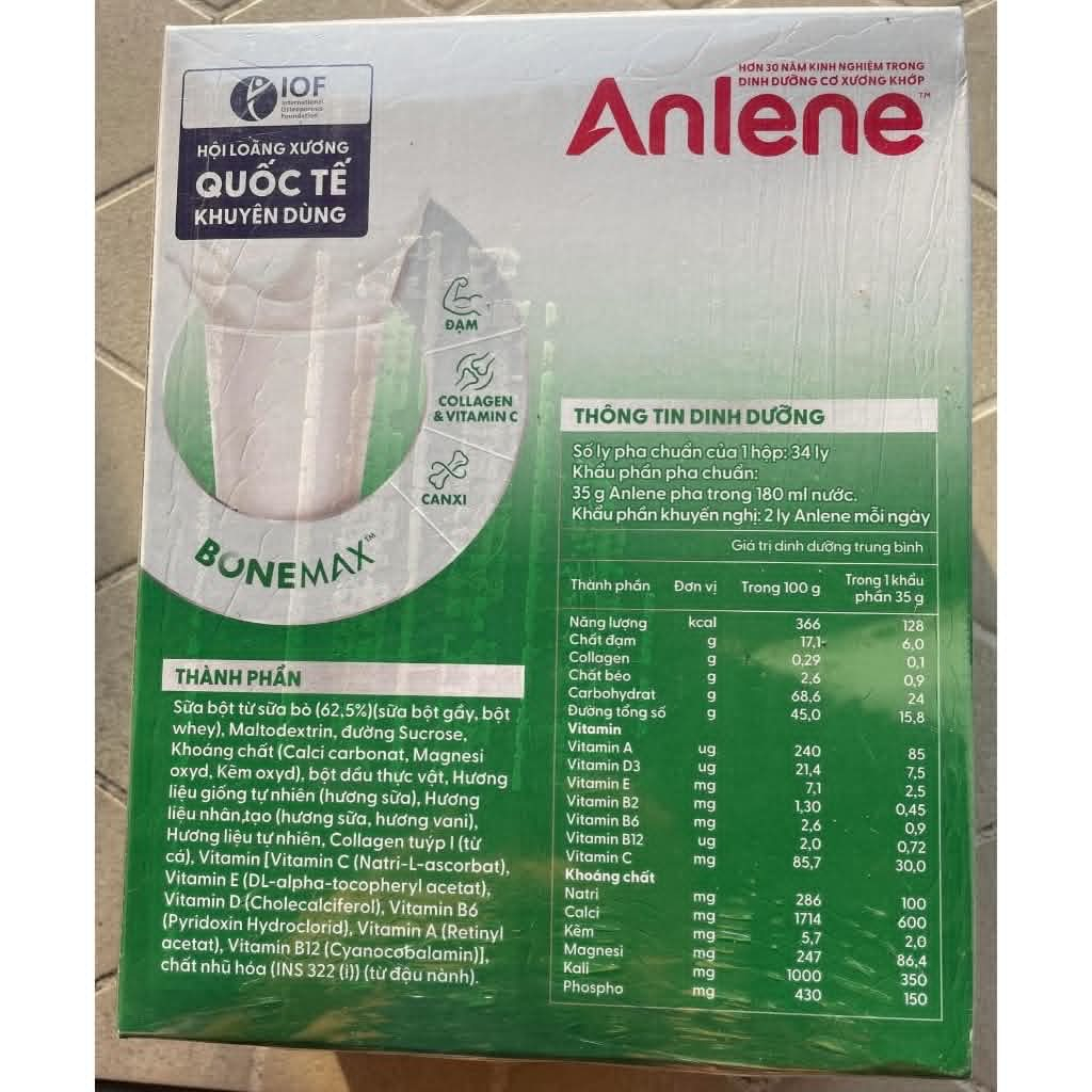 Sữa bột ANLENE HƯƠNG VANI ( Hộp giấy 1,2kg)