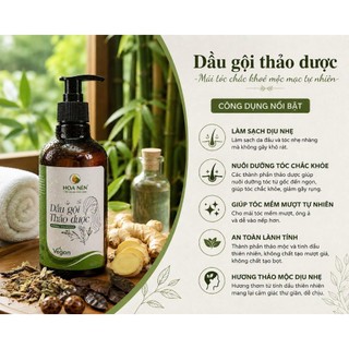 Dầu Gội Thảo Dược thiên nhiên - Hoa Nén - Vegan - Sạch da đầu, tr.ị gàu, dưỡng tóc chắc khoẻ - 300ml