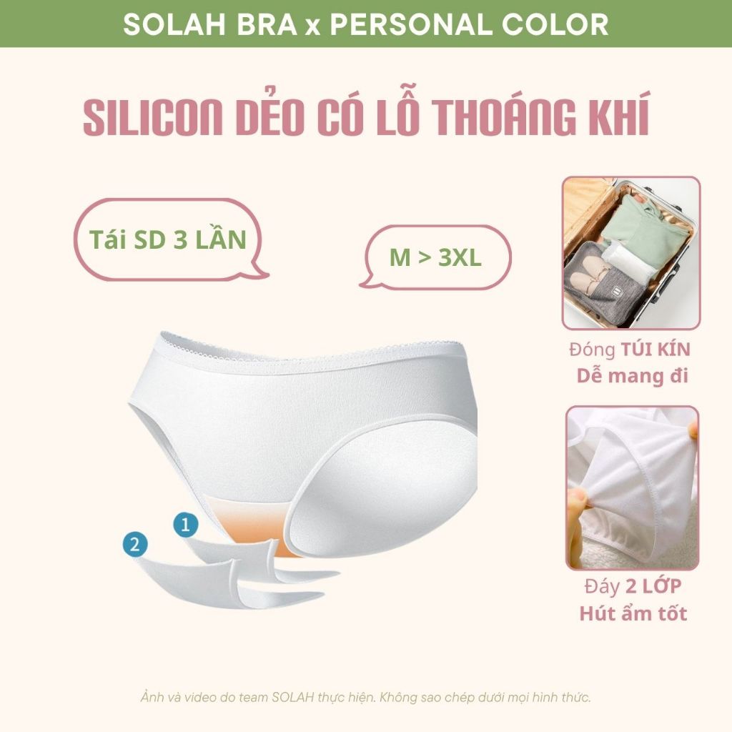 Quần Lót Nữ Cotton Dùng Một Lần SOLAH Khử Trùng Đi Bơi Bikini Mẹ Bầu Sau Sinh Kinh Nguyệt QC01