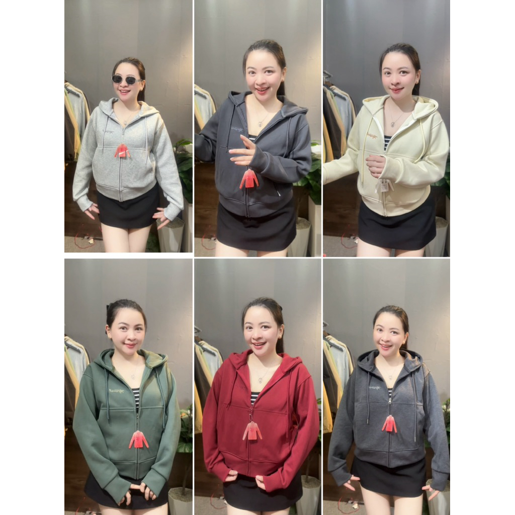 QUỲNH QUỲNH - [Mẫu mới ] Áo khoác nữ thiết kế trơn đơn giản, thêu chữ trước ngực, size 40-62kg, vải cotton pc mềm mịn,B5