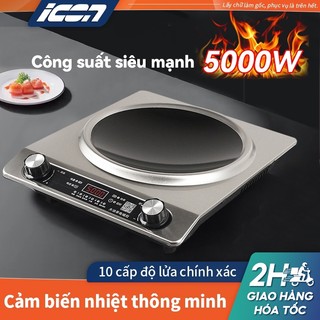 Bếp Từ Mặt Lõm Cao Cấp 5000W ICON - Công Suất Lớn Nấu Siêu Tốc, Hẹn Giờ Thông Minh, Tiết Kiệm Điện & An Toàn Tuyệt Đối