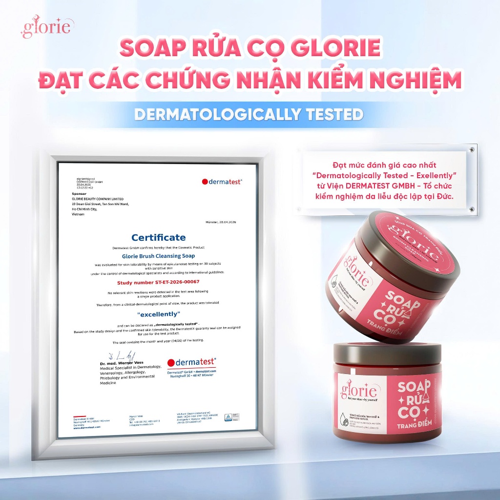 Soap Rửa Cọ Trang Điểm Glorie - Hũ 130gram