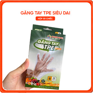 Găng Tay TPE Dùng 1 Lần Loại Dày Cao Cấp Dai Bền Ôm Tay Chống Trơn Nấu Ăn Nhuộm Tóc Vệ Sinh