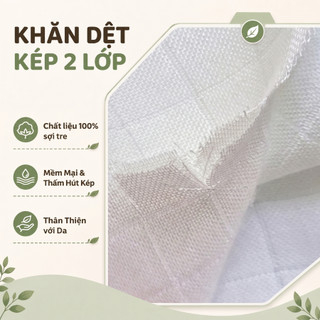 Khăn sữa sợi tre cho bé siêu mềm mại Khăn lau cho bé thấm hút kháng khuẩn 2 lớp cho Trẻ Sơ Sinh hộp 5 khăn
