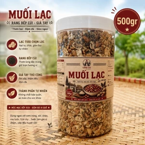 Muối Lạc Vừng Chay Vừng Đen Rang Bếp Củi Giã Tay Hũ 500gr - Thơm Bùi, Ăn Cơm,Xôi, Rau Luộc