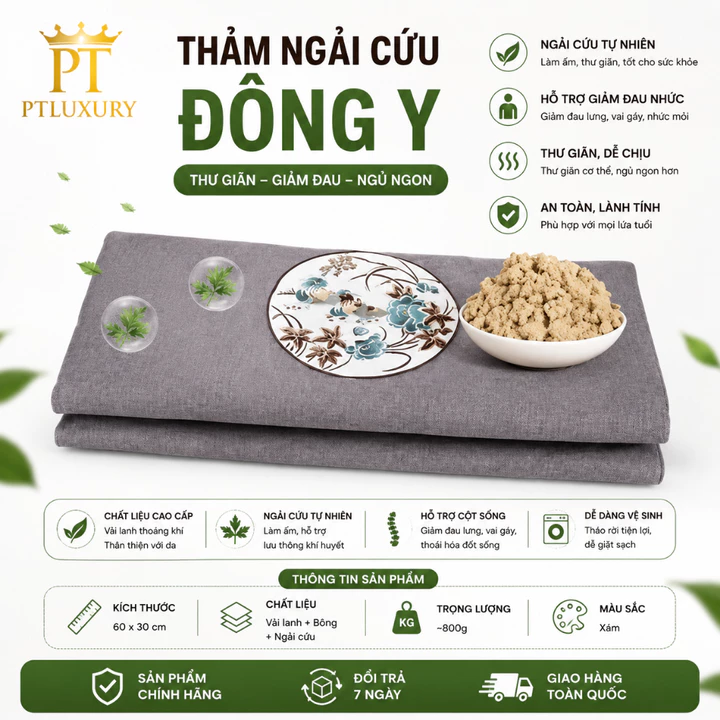 Gối ngải cứu - Thảm ngải FEINITE sưởi ấm bằng điện bảo vệ cột sống cổ vai gáy
