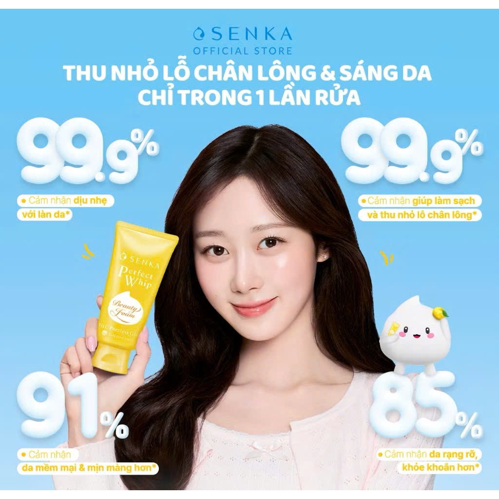 Sữa Rửa Mặt Tạo Bọt Chiết Xuất Đất Sét Trắng Senka Perfect White Clay 100g