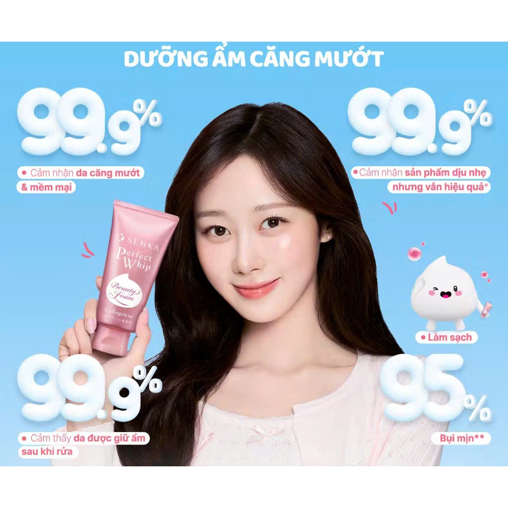 Sữa Rửa Mặt Tạo Bọt Chiết Xuất Đất Sét Trắng Senka Perfect White Clay 100g