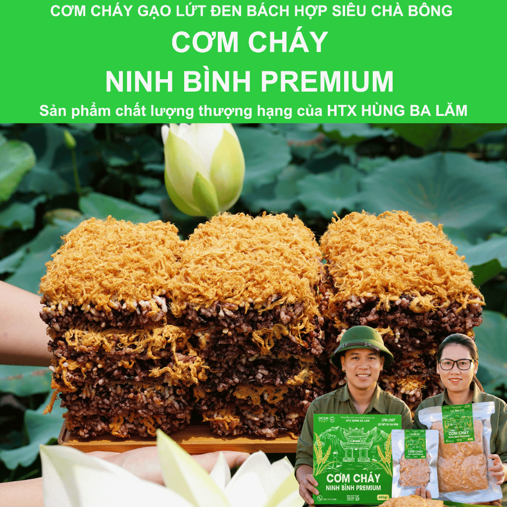 CƠM CHÁY NINH BÌNH PREMIUM, Cơm Cháy Gạo Lứt Đen Bách Hợp
