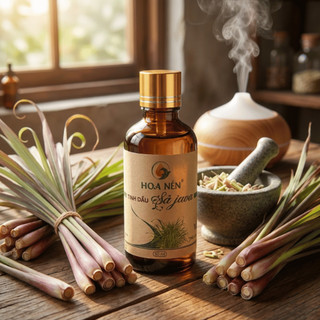 Tinh dầu Sả Java nguyên chất - Hoa Nén - Khử mùi, đuổi muỗi, côn trùng, lau sàn - 50ml