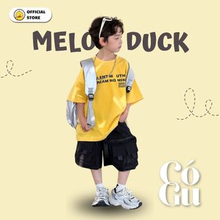 Áo Thun T-Shirt Bé Trai Vàng In Họa Tiết Chữ Đen Trước Ngực Mellow Duck (4-13 Tuổi) B2606040