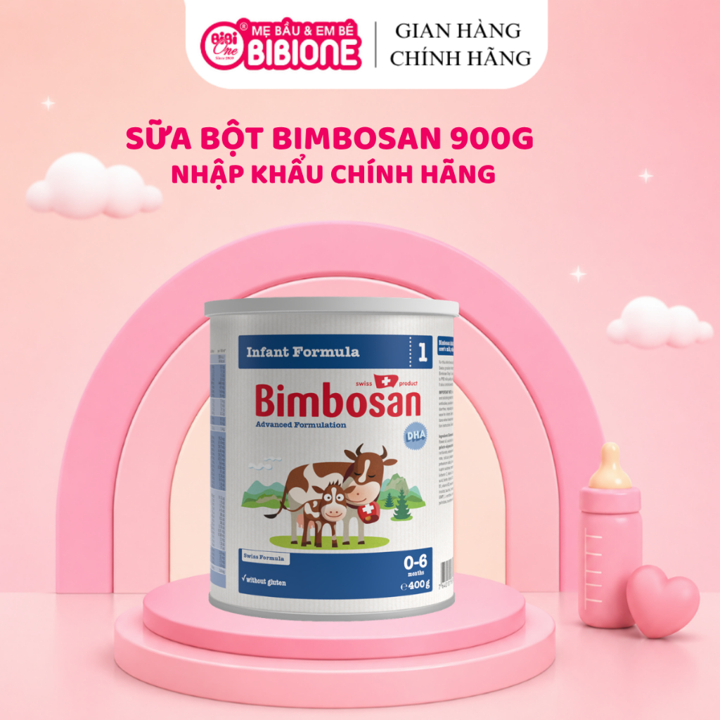 [DATE XA - KÈM QUÀ] Sữa bột sinh học Bimbosan nhập khẩu Thụy Sĩ - Lon 900g
