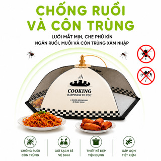 Lồng Bàn Đậy Thức Ăn Gấp Gọn Khung Thép Chắc Chắn GD61 - Lồng Bàn Vải Đậy Thức Ăn Trục Gấp Trơn Chu