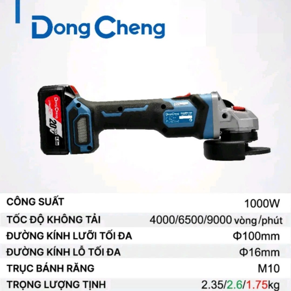 [RẺ VÔ ĐỊCH] Máy Mài Góc Pin DCSM04-100 Động Cơ Không Chổi Than 3 Tốc Độ 100mm 9000 Vòng/Phút