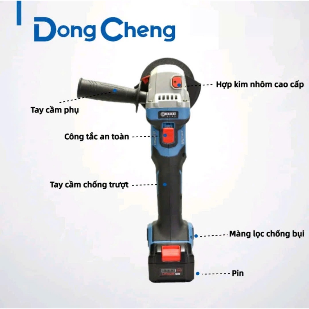 [RẺ VÔ ĐỊCH] Máy Mài Góc Pin DCSM04-100 Động Cơ Không Chổi Than 3 Tốc Độ 100mm 9000 Vòng/Phút