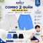 Combo 2 quần mặc nhà bé trai AMILY Cotton 95% cạp chun mềm mại, Thoải Mái, Form Basic 3-12 Tuổi
