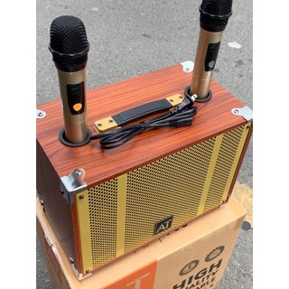 Loa AT08 (KÈM 2 MICRO) - Bass 20cm - Âm Thanh Siêu Hay- Nghe Nhạc - trợ giảng - hát karaoke - 120W - pin trâu