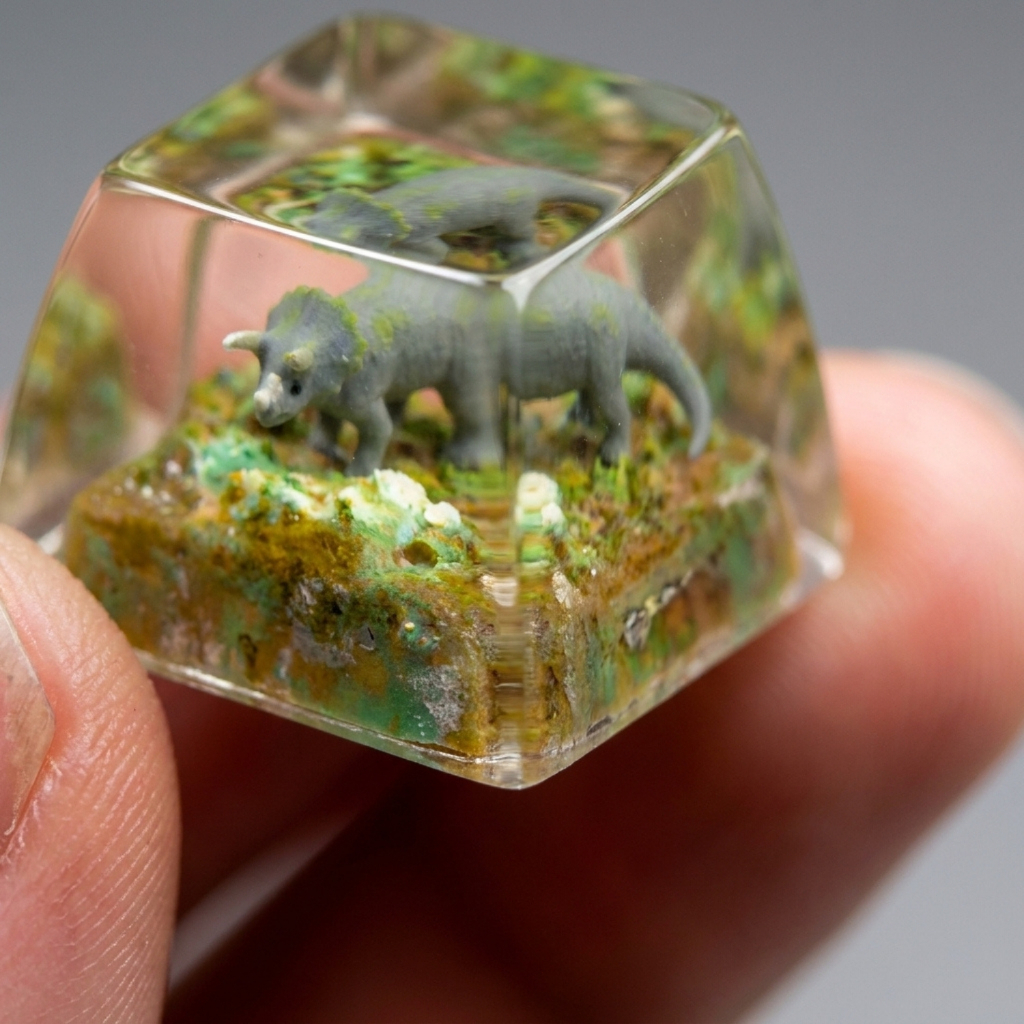 🦖 Keycap Artisan Khủng Long Resin Thủ Công – T-Rex / Triceratops | Keycap Trang Trí Bàn Phím Cơ