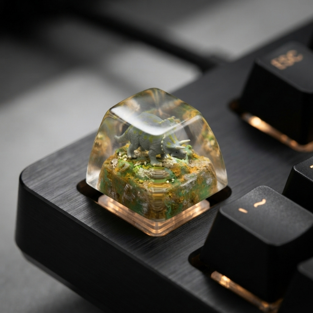 🦖 Keycap Artisan Khủng Long Resin Thủ Công – T-Rex / Triceratops | Keycap Trang Trí Bàn Phím Cơ
