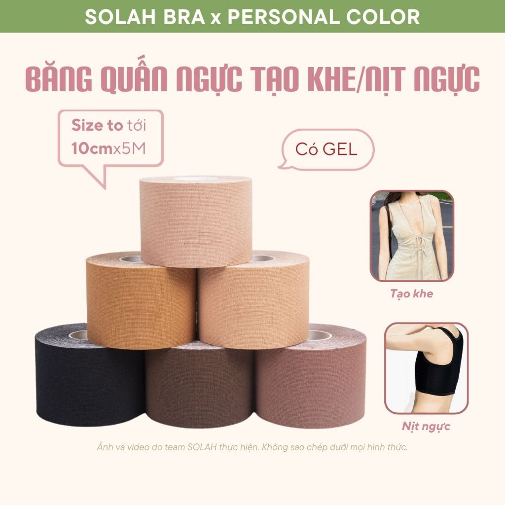 Băng Quấn Dán Ngực Size To SOLAH Tạo Khe Cho Nữ San Phẳng Ngực Tomboy Mặc Áo Mỏng Hở Lưng Sơ Mi PK03