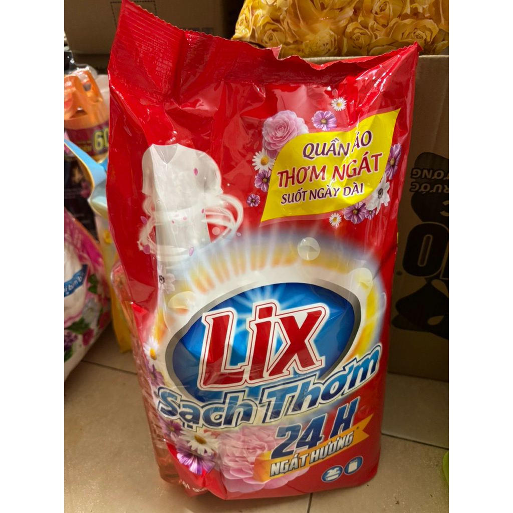 (Bột 2.4kg) Bột giặt lix 2,4kg hương hoa tăng gấp đôi sức mạnh lưu hương - LIXBG
