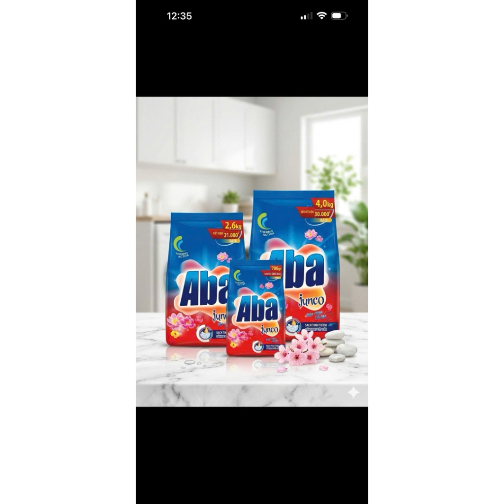 Bột giặt nhiệt Aba 2.9kg