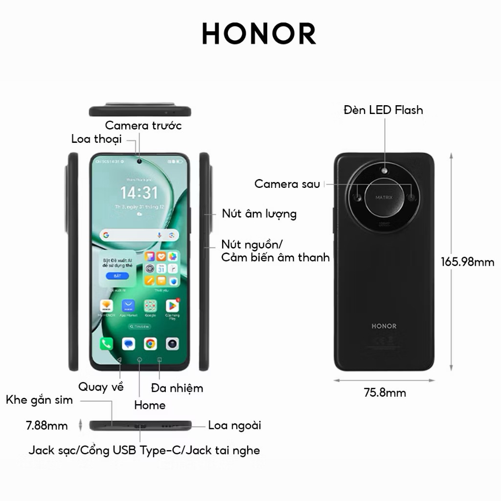 Điện Thoại Honor X9c Smart 5G 12GB 256GB - Chính Hãng Fullbox Demo | BigBuy360 - bigbuy360.vn