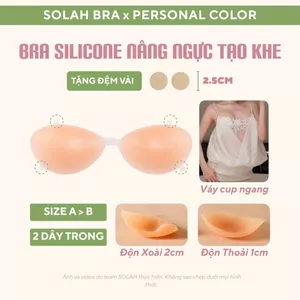 Miếng Dán Nâng Ngực Silicone 2 Dây Quai Có Độn SOLAH Mặc Áo Váy Hở Lưng Xẻ Vai Đi Biển Tiệc Hè BR08