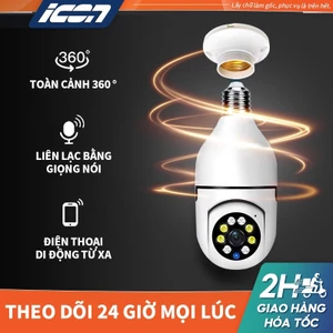 ICON Camera giám sát gia đình, camera giám sát 360° siêu nét, điều khiển bằng điện thoại, trò chuyện bằng giọng nói