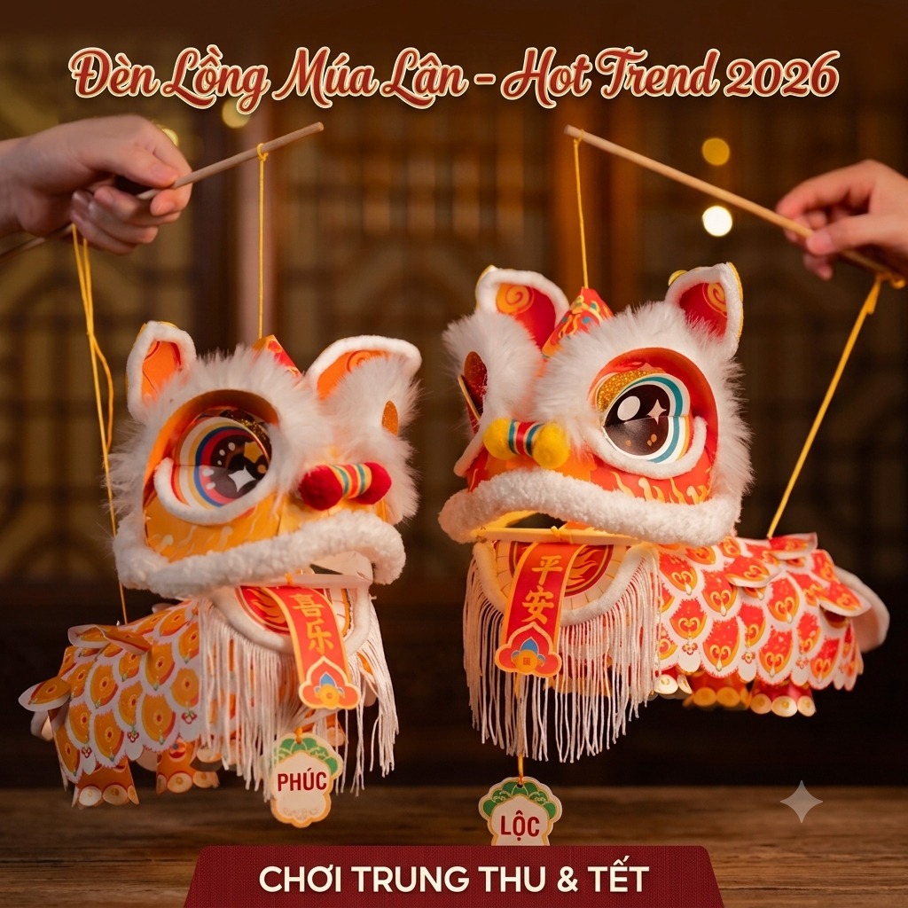 Đèn lồng múa lân phát sáng, đồ chơi Trung Thu