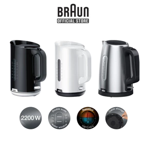 Ấm siêu tốc Braun dung tích 1.7L công suất lớn 2200W bảo hành 24 tháng chính hãng 1 đổi 1