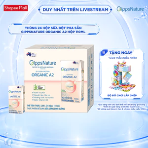 Thực phẩm bổ sung sữa uống dinh dưỡng GippsNature Đạm A2 Beta-Casein Organic hộp 110ml