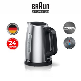 Ấm siêu tốc Braun dung tích 1.7L công suất lớn 2200W bảo hành 24 tháng chính hãng 1 đổi 1