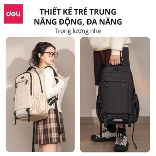 [VHL x Deli] Balo Học Sinh Deli Nam Nữ – Chống Nước Đựng Laptop 17 Inch Thiết Kế Thoáng Khí Ngăn Rộng Rãi