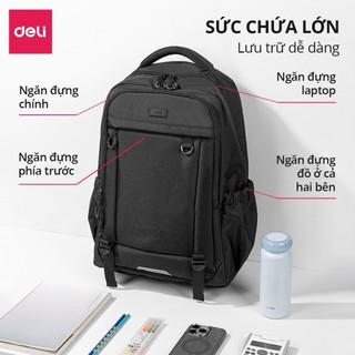 [VHL x Deli] Balo Học Sinh Deli Nam Nữ – Chống Nước Đựng Laptop 17 Inch Thiết Kế Thoáng Khí Ngăn Rộng Rãi