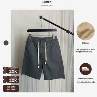 Quần Short Nam Chất Kaki Lưng Thun Dây Rút Form Rộng Basic Hàn Quốc ModMen