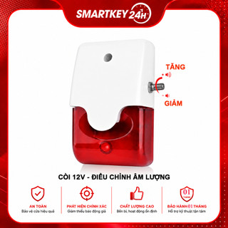 Còi Hú Báo Động Có Đèn Báo Hiệu DC12v. Có Nút Tăng Giảm Âm Lượng